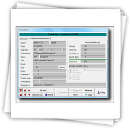 Postai feladjegyzk - adatbeviteli kperny